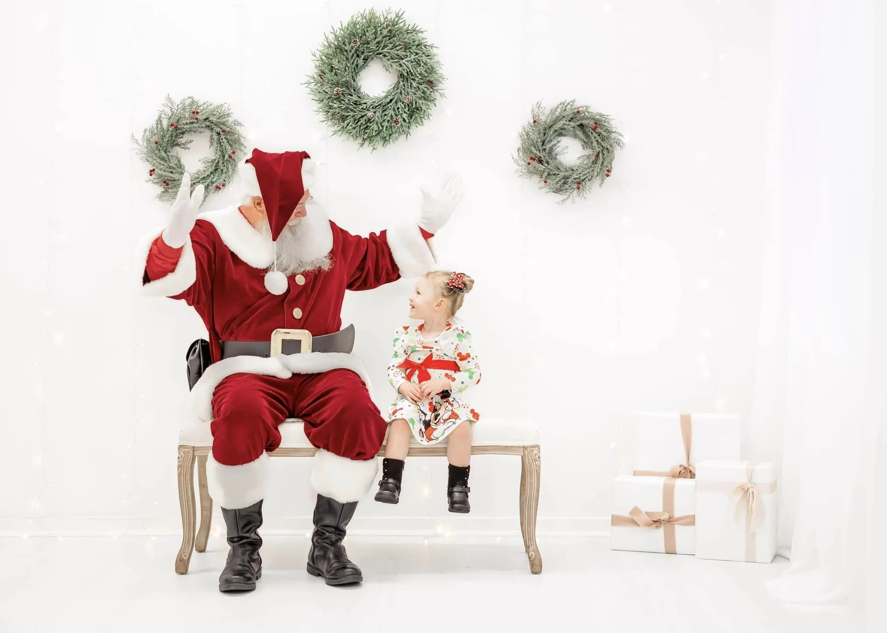 Santa Skip and a child laughing together
